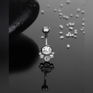 Bright CZ Belly Ring Surgical Stainless Steel 14g NWT